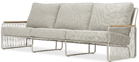 A simple, light-colored metal stool with a round seat and four splayed legs is presented against a plain white background.