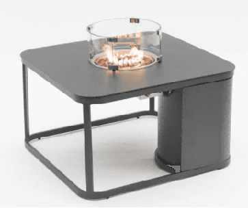 A rectangular cast iron griddle with handles sits on a stainless steel stand.